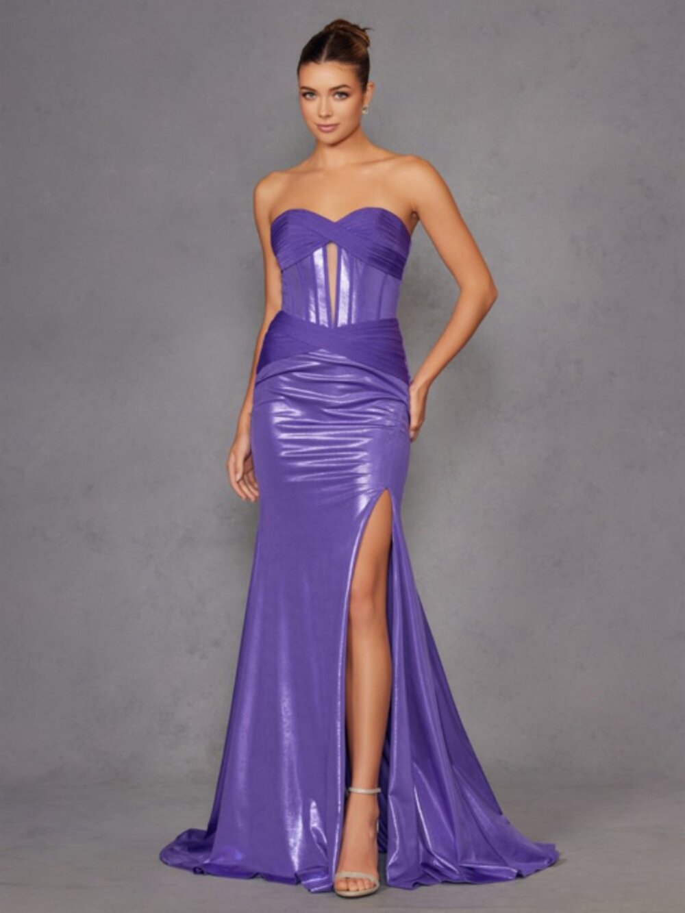 NEW PURPLE Prom Gown Floor Length Formal Elegant Stunning JT2578H